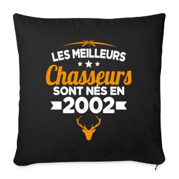 Les Meilleurs Chasseurs nés en 2002 Cadeau - Housse de coussin décorative 45 x 45 cm - noir - Devant