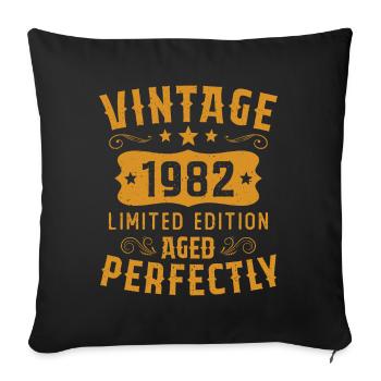 Birthday Gift Vintage 1982 Limited Edition - Sofa pillowcase 17,3'' x 17,3'' (45 x 45 cm) - black - Front