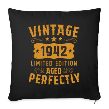 Vintage 1942 Limited Edition Perfectly Aged - Sofa pillowcase 17,3'' x 17,3'' (45 x 45 cm) - black - Front