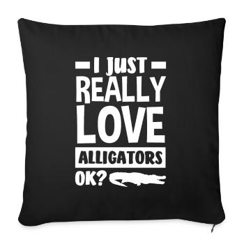 Alligator Alligator Crocodile Crocodile - Housse de coussin décorative 45 x 45 cm - noir - Devant