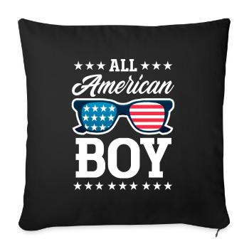 Amérique États-Unis Américain Américain - Housse de coussin décorative 45 x 45 cm - noir - Devant