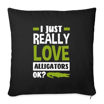 Alligator Alligator Crocodile Crocodile - Housse de coussin décorative 45 x 45 cm - noir - Devant