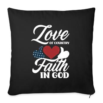 Amérique États-Unis Américain Américain - Housse de coussin décorative 45 x 45 cm - noir - Devant