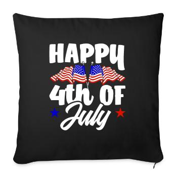 Amérique États-Unis Américain Américain - Housse de coussin décorative 45 x 45 cm - noir - Devant