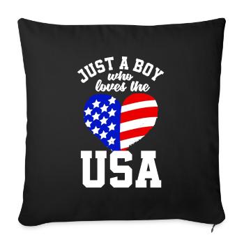 Amérique États-Unis Américain Américain - Housse de coussin décorative 45 x 45 cm - noir - Devant