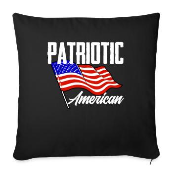 Amérique États-Unis Américain Américain - Housse de coussin décorative 45 x 45 cm - noir - Devant