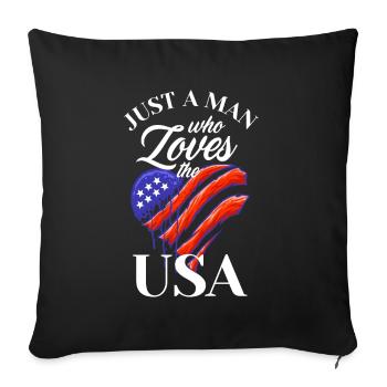 Amérique États-Unis Américain Américain - Housse de coussin décorative 45 x 45 cm - noir - Devant