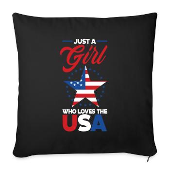 Amérique États-Unis Américain Américain - Housse de coussin décorative 45 x 45 cm - noir - Devant