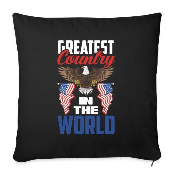 Amérique États-Unis Américain Américain - Housse de coussin décorative 45 x 45 cm - noir - Devant
