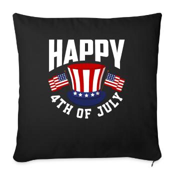 Amérique États-Unis Américain Américain - Housse de coussin décorative 45 x 45 cm - noir - Devant