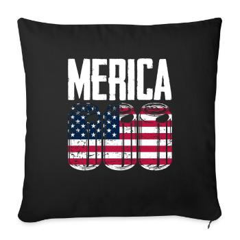 Amérique États-Unis Américain Américain - Housse de coussin décorative 45 x 45 cm - noir - Devant