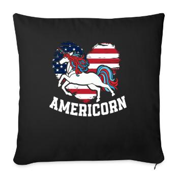 Amérique États-Unis Américain Américain - Housse de coussin décorative 45 x 45 cm - noir - Devant