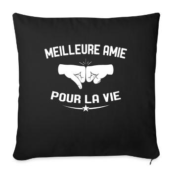 Meilleure Amie Pour La Vie Cadeau Anniversaire - Housse de coussin décorative 45 x 45 cm - noir - Devant