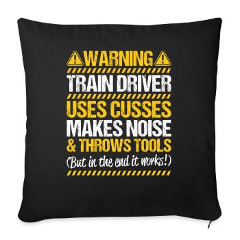 Triebfahrzeugführer Lokführer Train Driver - Sofakissenbezug 45 x 45 cm - Schwarz - Vorne