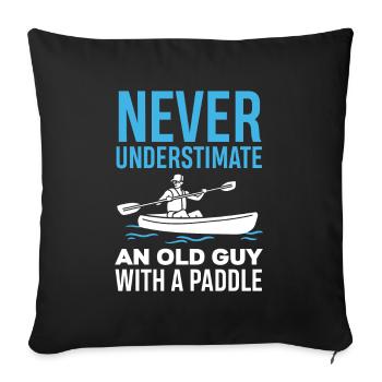 Kayak Canoë - Housse de coussin décorative 45 x 45 cm - noir - Devant