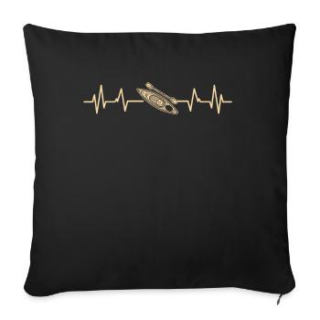 Kayak Canoë - Housse de coussin décorative 45 x 45 cm - noir - Devant