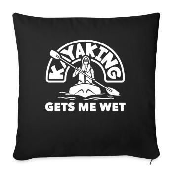 Kayak Canoë - Housse de coussin décorative 45 x 45 cm - noir - Devant