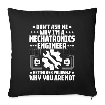 Mechatroniker Mechatronik Ingénieur mécatronique - Housse de coussin décorative 45 x 45 cm - noir - Devant