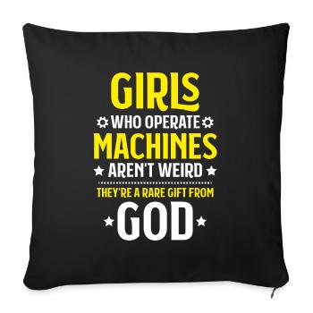 Machine and plant operator Machine operator - Sofa pillowcase 17,3'' x 17,3'' (45 x 45 cm) - black - Front