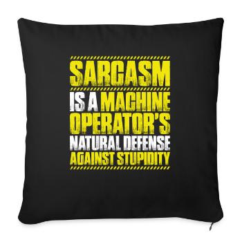Machine and plant operator Machine operator - Sofa pillowcase 17,3'' x 17,3'' (45 x 45 cm) - black - Front