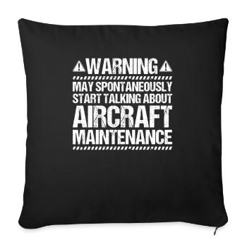 Fluggerätmechaniker Mécanicien d’aéronefs - Housse de coussin décorative 45 x 45 cm - noir - Devant