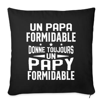Un papa formidable donne Papy Cadeau formidable - Housse de coussin décorative 45 x 45 cm - noir - Devant