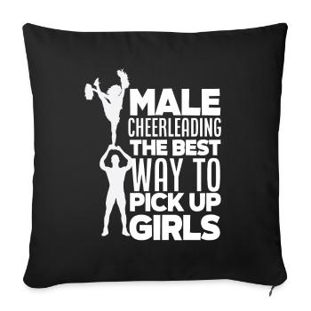 Lustiges Cheerleader Cheerleading Geschenk - Sofakissenbezug 45 x 45 cm - Schwarz - Vorne