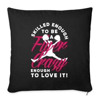 Lustiges Cheerleader Cheerleading Geschenk - Sofakissenbezug 45 x 45 cm - Schwarz - Vorne