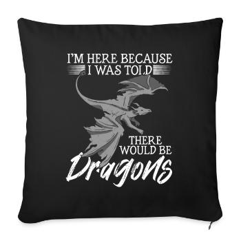 Medieval Men Young Dragon Lovers - Sofa pillowcase 17,3'' x 17,3'' (45 x 45 cm) - black - Front