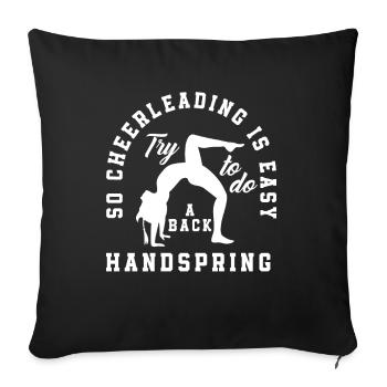 Lustiges Cheerleader Cheerleading Geschenk - Sofakissenbezug 45 x 45 cm - Schwarz - Vorne