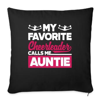 Lustiges Cheerleader Cheerleading Geschenk - Sofakissenbezug 45 x 45 cm - Schwarz - Vorne