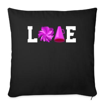 Lustiges Cheerleader Cheerleading Geschenk - Sofakissenbezug 45 x 45 cm - Schwarz - Vorne