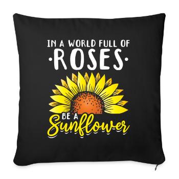 Jardin Tournesols Femmes Jardinage Fleurs - Housse de coussin décorative 45 x 45 cm - noir - Devant
