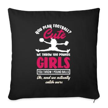 Lustiges Cheerleader Cheerleading Geschenk - Sofakissenbezug 45 x 45 cm - Schwarz - Vorne