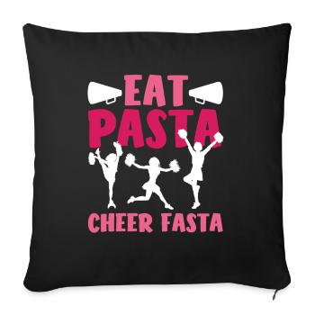 Lustiges Cheerleader Cheerleading Geschenk - Sofakissenbezug 45 x 45 cm - Schwarz - Vorne