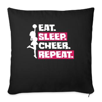 Lustiges Cheerleader Cheerleading Geschenk - Sofakissenbezug 45 x 45 cm - Schwarz - Vorne