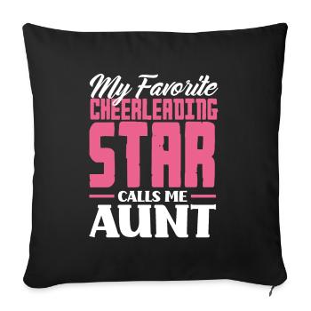Drôle de pom-pom girl Cheerleading Cadeau - Housse de coussin décorative 45 x 45 cm - noir - Devant