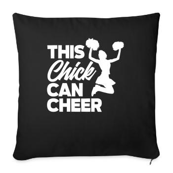 Lustiges Cheerleader Cheerleading Geschenk - Sofakissenbezug 45 x 45 cm - Schwarz - Vorne