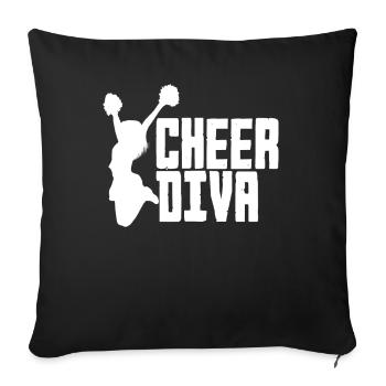 Lustiges Cheerleader Cheerleading Geschenk - Sofakissenbezug 45 x 45 cm - Schwarz - Vorne