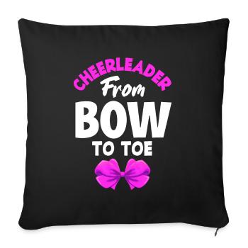 Lustiges Cheerleader Cheerleading Geschenk - Sofakissenbezug 45 x 45 cm - Schwarz - Vorne