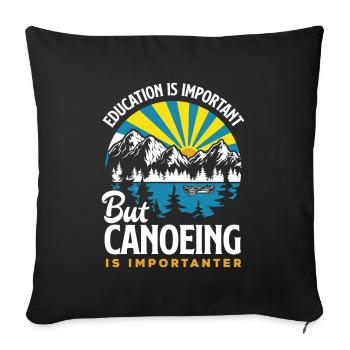 Kayak Canoë - Housse de coussin décorative 45 x 45 cm - noir - Devant