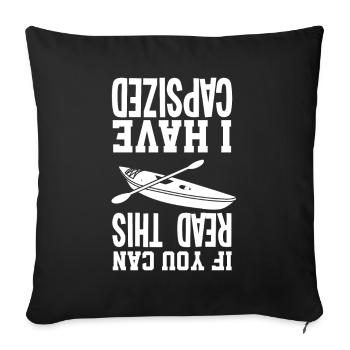 Kayak Canoë - Housse de coussin décorative 45 x 45 cm - noir - Devant