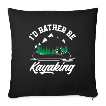 Kayak Canoë - Housse de coussin décorative 45 x 45 cm - noir - Devant