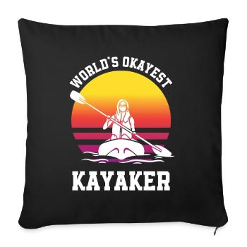 Kayak Canoë - Housse de coussin décorative 45 x 45 cm - noir - Devant