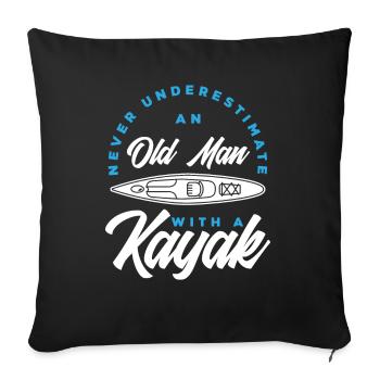 Kayak Canoë - Housse de coussin décorative 45 x 45 cm - noir - Devant