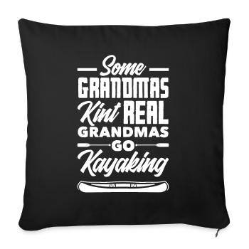 Kayak Canoë - Housse de coussin décorative 45 x 45 cm - noir - Devant