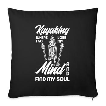 Kayak Canoë - Housse de coussin décorative 45 x 45 cm - noir - Devant