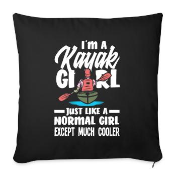 Kayak Canoë - Housse de coussin décorative 45 x 45 cm - noir - Devant