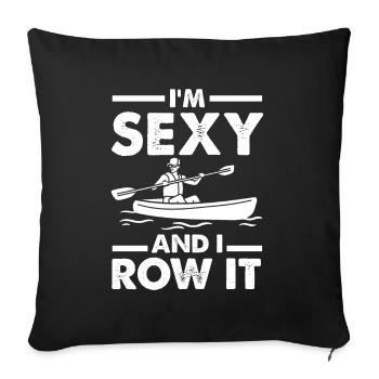 Kayak Canoë - Housse de coussin décorative 45 x 45 cm - noir - Devant