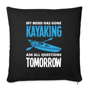 Kayak Canoë - Housse de coussin décorative 45 x 45 cm - noir - Devant